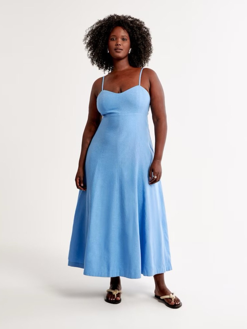 Abercrombie Blue Linen Maxi Dress
